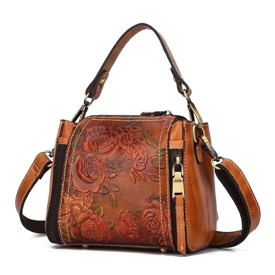 Amazon.com: Luxury Women Retro Genuine Leather Embossed